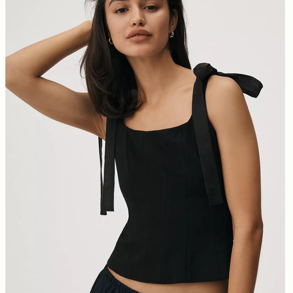 Anthropologie black corset top